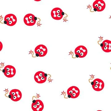 Pattern dynamite bomb character cartoon vector イラスト素材