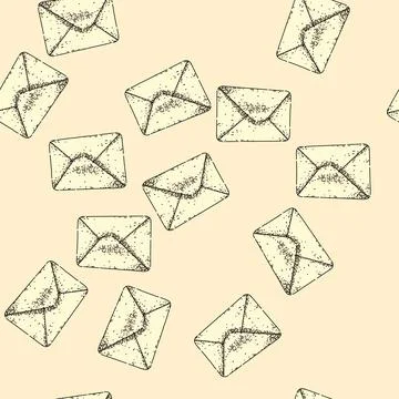 Pattern e mail paper sketch hand drawn Stock Illustration