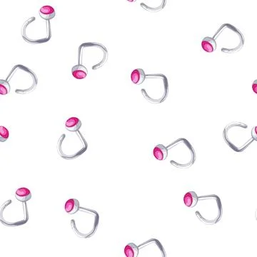 Pattern ear piercing ring cartoon vector Stock Illustration