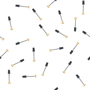 Pattern earth tree planting shovel cartoon vector Illustrazione stock