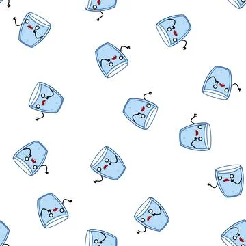 Pattern earth water eco character cartoon vector 스톡 일러스트
