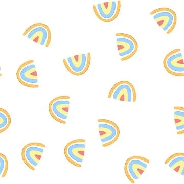 Pattern earthy baby boho rainbow cartoon vector イラスト素材