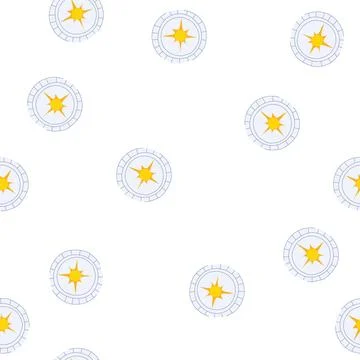 Pattern east nautical compass cartoon vector Illustrazione stock