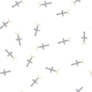 Pattern easter cross christian cartoon vector Illustrazione stock