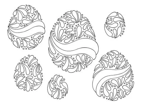 Pattern Easter egg graphic black white doodle illustration vector Illustrazione stock