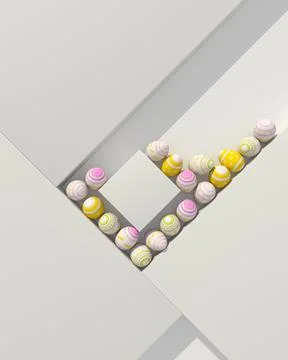 Pattern from Easter eggs on geometric background. Stock Illustration