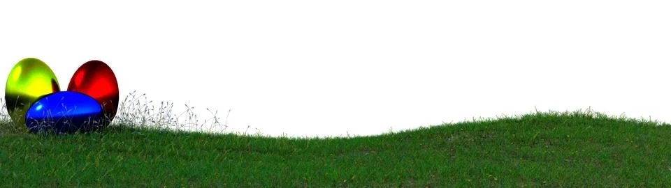 Pattern with easter eggs on grass field Illustrazione stock