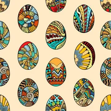 Pattern with Easter eggs Stock Illustration