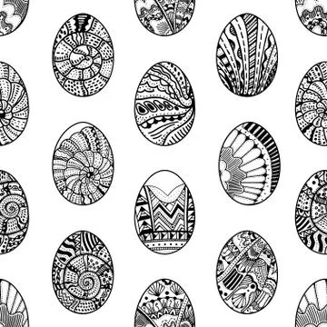 Pattern with Easter eggs Ilustração Stock