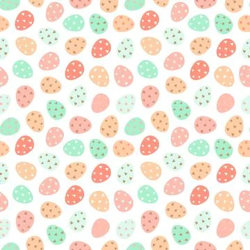 Pattern of Easter eggs on a white background Illustrazione stock