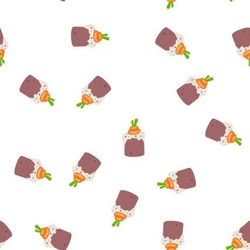 Pattern easter sweet cake with carrot decoration Illustrazione stock