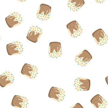 Pattern easter sweet cake with icing and colorful sprinkles Illustrazione stock