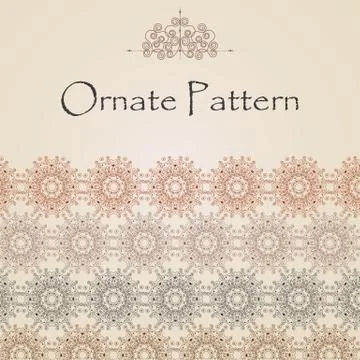 Pattern in Eastern style on scroll work background. Ornate element for design Illustrazione stock