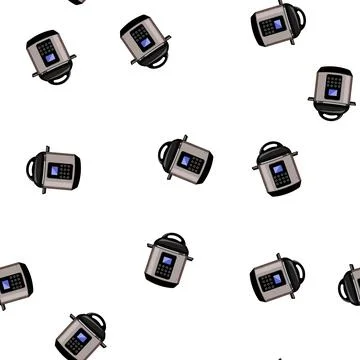 Pattern easy slow cooker cartoon vector Stock Illustration