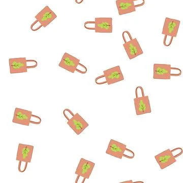 Pattern eco reusable bag cartoon vector イラスト素材