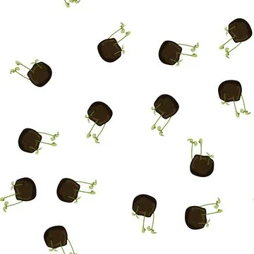 Pattern ecofriendly grass seed bomb cartoon vector Stockillustratie