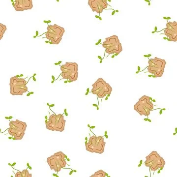 Pattern ecofriendly grass seed bomb cartoon vector Stock Illustration