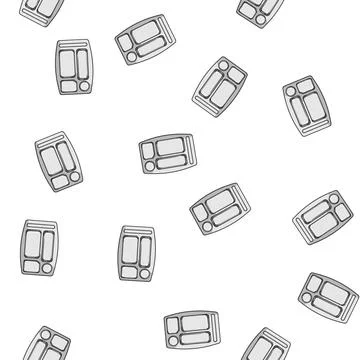 Pattern ecofriendly multi section meal tray cartoon vector Stock Illustration