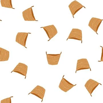 Pattern ecofriendly wicker laundry basket cartoon vector Stock Illustration