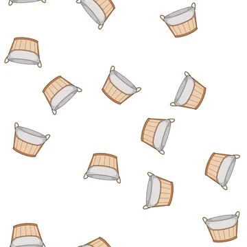 Pattern ecofriendly wicker laundry basket cartoon vector Illustrazione stock