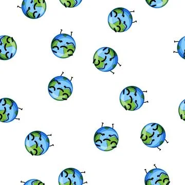 Pattern ecology earth planet character cartoon vector Stock Illustration