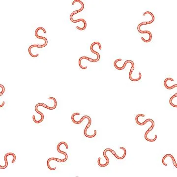 Pattern ecosystem worm cartoon vector Stock Illustration
