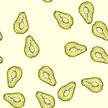 Pattern edible chayote healthy sketch hand drawn Stock Illustration