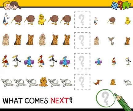 Pattern educational activity Cartoon Illustration of Completing the Patter... Stockfoto's