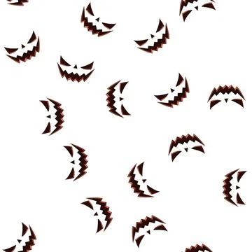 Pattern eerie carved pumpkin face cartoon vector Stock Illustration
