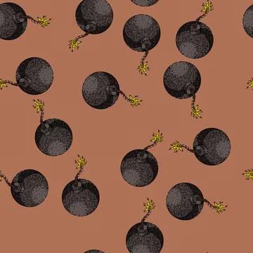 Pattern effect bomb sketch hand drawn Stockillustratie