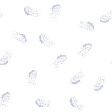 Pattern effervescent tablet dissolving in liquid with bubbles Illustrazione stock