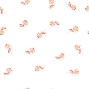 Pattern effervescent tablets dissolving in water with bubbles around Stock Illustration