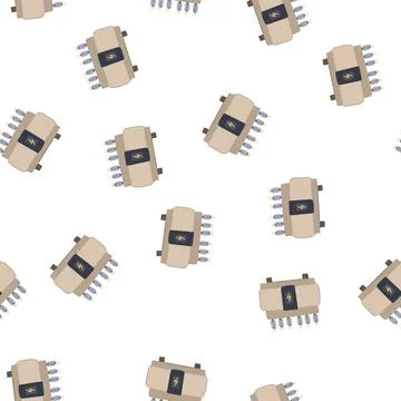 Pattern efficiency electrical transformer cartoon vector Stockillustratie