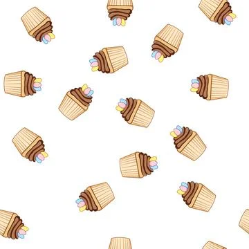 Pattern egg easter cupcake cartoon vector Illustrazione stock