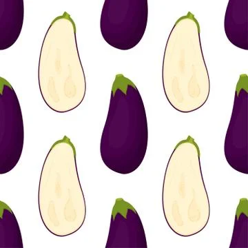 Pattern with eggplant Stock Illustration