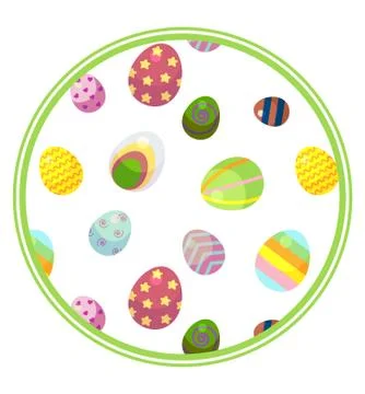 Pattern from eggs with different patterns of different colors Stock Illustration