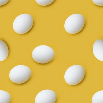 Pattern of eggs on yellow background Stock Photos