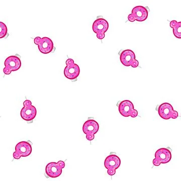 Pattern eight party birthday number candle cartoon vector Stock Illustration