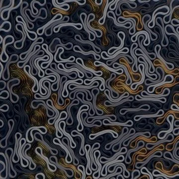 Pattern of elastic rounded objects on dark background. 3d rendering illustration イラスト素材