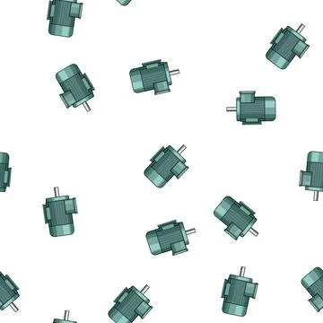 Pattern Electric motor illustration depicting a common industrial machine com Stock Illustration