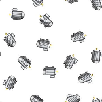 Pattern Electric motor powering industry technology engineering Illustrazione stock
