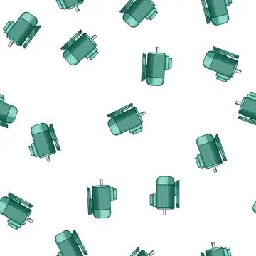 Pattern Electric motor providing power for industrial machinery Illustrazione stock
