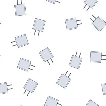 Pattern electric power adapter cartoon vector Stock Illustration