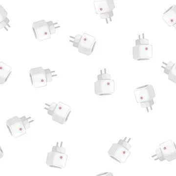 Pattern electric smar plug cartoon vector Stock Illustration