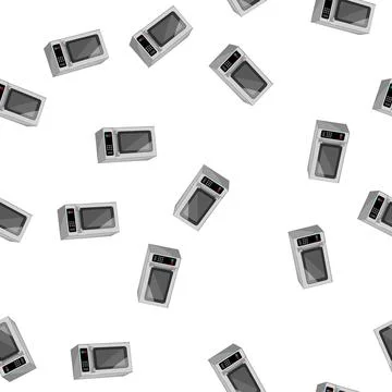 Pattern electrical microwave oven cartoon vector Stock Illustration