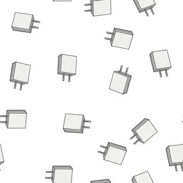 Pattern electricity power adapter cartoon vector Stock Illustration