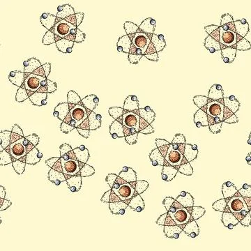 Pattern electron molecule atom sketch hand drawn 스톡 일러스트