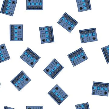 Pattern electronic audio mixer cartoon vector Illustrazione stock