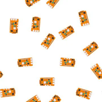 Pattern electronic microcontroller cartoon vector Illustrazione stock