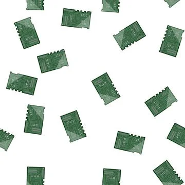Pattern electronic microcontroller cartoon vector Illustrazione stock